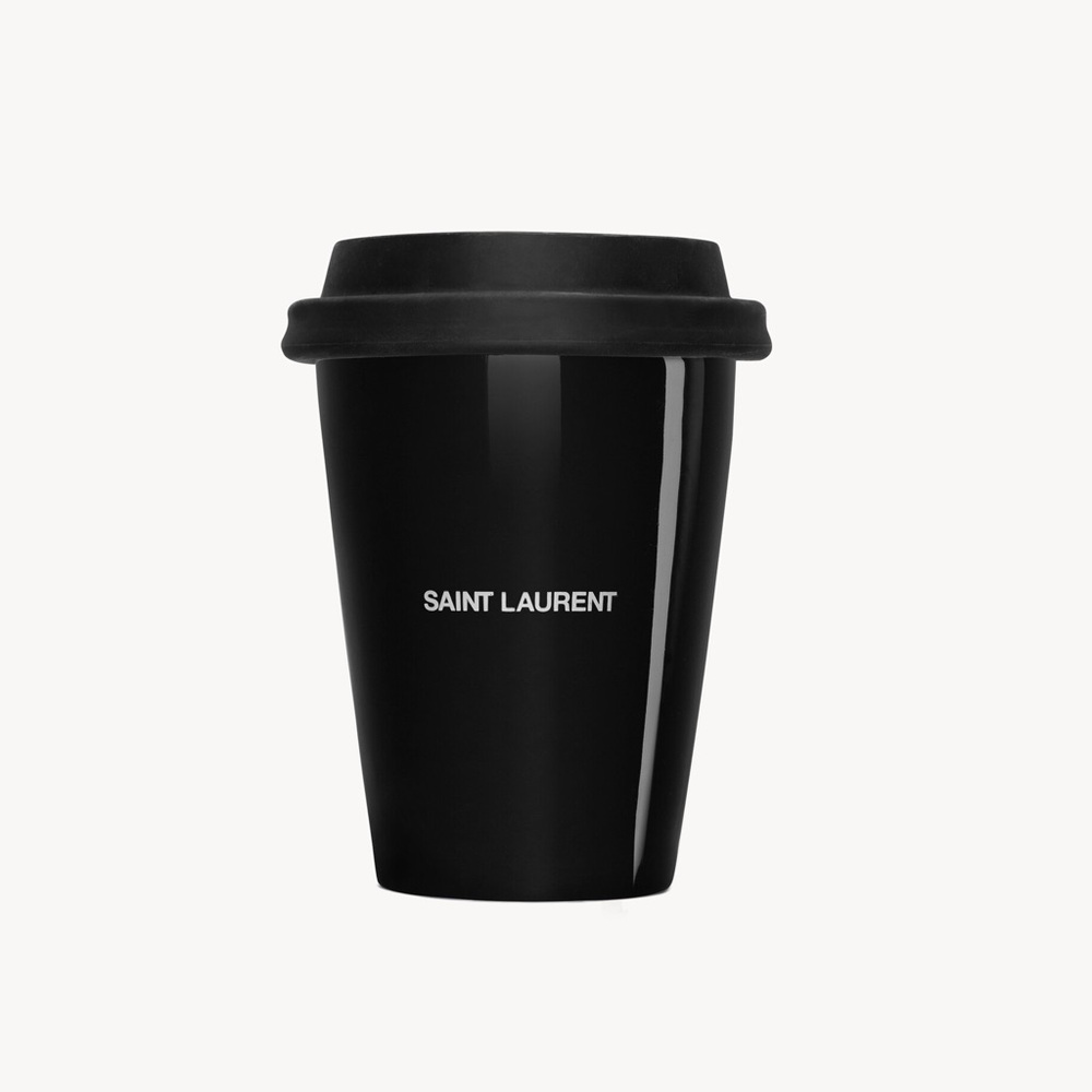 Saint Laurent Black Travel Mug